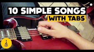 Super Easy Electric Guitar Songs For Beginners  10 Simple Songs With Tabs [upl. by Pail]