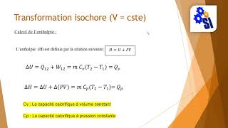 Transformation isochore V  cste [upl. by Notreb]