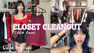 EXTREME CLOSET CLEANOUT Trying on everything in my closet part 1 [upl. by Opal]