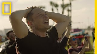 BehindtheScenes See How Elon Musk Celebrated the Falcon Heavy Launch  National Geographic [upl. by Neirual]