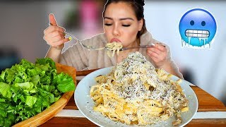 Creamy Chicken Fettuccine Alfredo Recipe 먹방 Mukbang [upl. by Anglo]