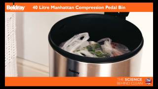 Beldray Manhattan compression pedal bin  Stainless steel [upl. by Fraze]