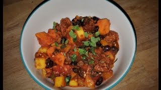 Brazilian Stew Chorizo Sweet Potatoes Black Beans and Mango Recipe [upl. by Ordway892]