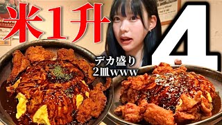 【大食い】デカ盛りオムライスおかわりしたら総重量4kg米1升になっちゃって完食できるか不安になったwww [upl. by Keri]