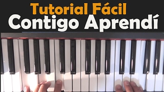 CONTIGO APRENDÍ TUTORIAL PIANO [upl. by Lait]