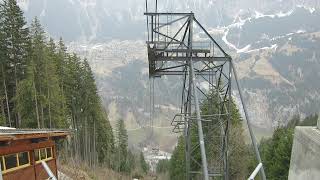 Luftseilbahn Lauterbrunnen  Grütschalp  Mürren Talfahrt 2022  Seilbahn cable car Switzerland [upl. by Joye281]