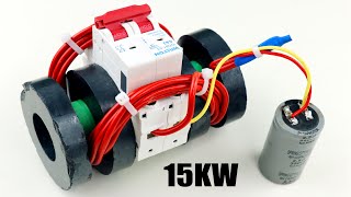 AC Motor Magnet PVC Copper Coil 220V Capacitor Science Experiments 15000W Electricity Power [upl. by Lily]