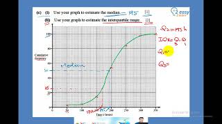 Cumulative frequency curve 402421MayJune 2016Q10 O Level MAthematics [upl. by Llain148]