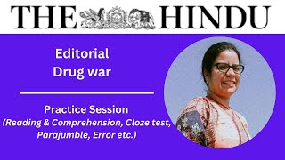 08 January 2024  The Hindu Editorial Practice Exercise  Drug War [upl. by Ailecnarf595]