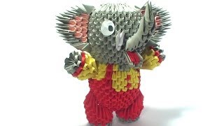 3D origami circus elephant tutorial [upl. by Ganny]