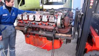 Mercedes Benz OM 444 LA 12V engine start [upl. by Auqinimod875]