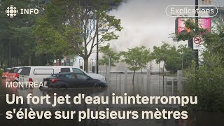 Importante fuite d’eau à Montréal  en direct avec notre journaliste sur le terrain  Dabord linfo [upl. by Hildebrandt]