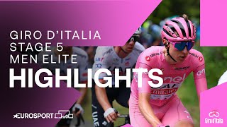 A Day To Forget For The Sprint Teams 😬  Giro DItalia Stage 5 Race Highlights  Eurosport Cycling [upl. by Ahkos789]