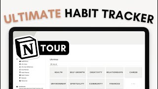 ULTIMATE Habit Tracker  set goals define habits and track progress  Notion Template Tour [upl. by Noled]