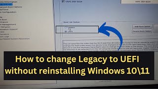 ✅2024 FIX  How to change Legacy to UEFI without reinstalling Windows 10\11  Convert LEGACY to UEFI [upl. by Mikkanen]