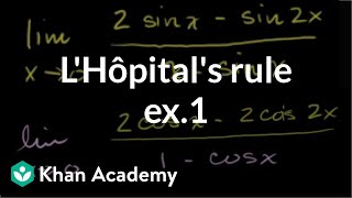 LHôpitals rule example 1  Derivative applications  Differential Calculus  Khan Academy [upl. by Gemma]