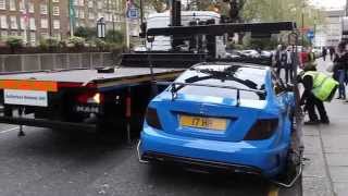 C63 AMG Black Series towed in London [upl. by Willner284]