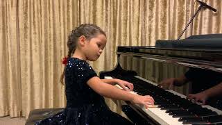 T Haslinger Sonatina in C 1st movement Clara M 6 yo Irina Gorin [upl. by Airehs934]