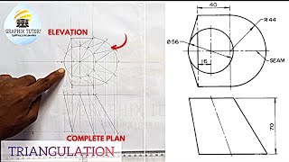 How to Develope a Transition Pieces by TRIANGULATION METHOD Offset Square To Round [upl. by Ahsinek562]