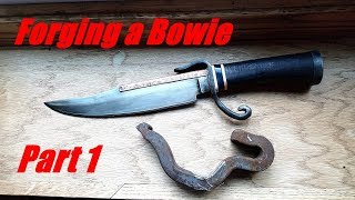 Forging a Bowie Knife From a Rail Road Anchor Part 1 [upl. by Ymmaj]