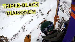 Skiing a TRIPLE BLACK DIAMOND Big Sky Montana [upl. by Eelram62]