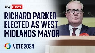 Richard Parker elected as West Midlands mayor [upl. by Bannister]