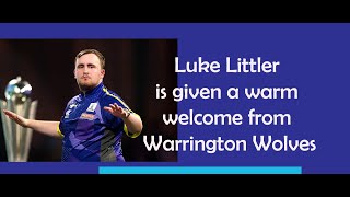 Luke Littler is given a warm welcome from Warrington Wolves [upl. by Douty581]