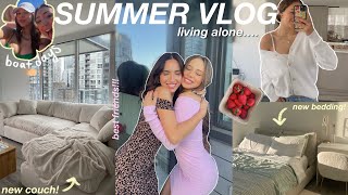 SUMMER VLOG LIVING ALONE apartment update  fun amp productive days with best friends [upl. by Orvie388]