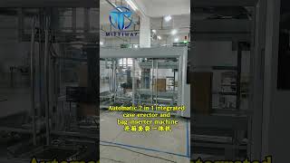 Highend packaging machine Automatic 2 in 1 integrated case erector and bag inserter machine [upl. by Kathlin231]