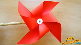 How to make a pinwheel that spins  Paper Windmill  Paper Pinwheel Tutorial  Easy Crafts  DIY [upl. by Aikemit549]