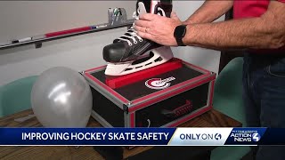 Pittsburgharea company creates machine that reduces ice skate blades ability to cut flesh [upl. by Ssepmet]