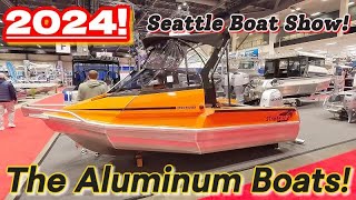 2024 ALUMINUM BOATS Big Seattle Boat Show duckworth hewescraft fishingboats lundboats lowe [upl. by Yllek]