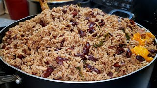 HOW TO MAKE JAMAICAN RICE PEAS  CARIBBEAN RICE amp PEAS [upl. by Sillek]