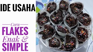 CORN FLAKES COKLAT  IDE USAHA KUE LEBARAN [upl. by Lahsiv]