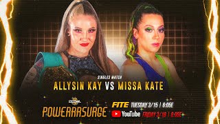 FULL MATCH  Allysin Kay vs Missa Kate  NWA PowerrrSurge S7E3 [upl. by Llenyar137]