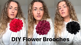 How to make oversized Flower brooch Flower brooch diy sewing tutorial Fashion Style Anita Benko [upl. by Haronid]