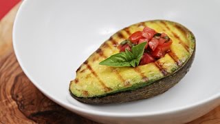 Grilled avocado with tomato basil salsa [upl. by Ahsitauq]