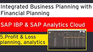 5 PampL PLANNING in SAP IBP and SAP Analytics Cloud SAC [upl. by Goulet]