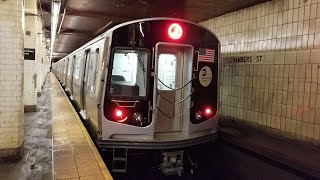 BMT Nassau Line NEW R179 30583065 J Train Arriving amp Terminating  Chambers St 12917 [upl. by Eirrehc]