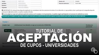 Cómo aceptar un cupo para la Universidad [upl. by Anileh]