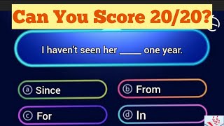 ENGLISH GRAMMAR QUIZ  PREPOSITIONS  Can You Score 2020 [upl. by Nerte]