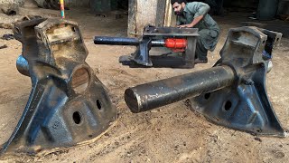 Trunnion Shaft of Trailer Broke While Going Uphill due to Excess Weight then Repaired [upl. by Idnahr]