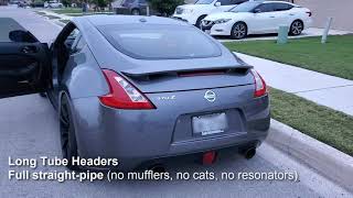 370z EXHAUST COMPARISON stock no muffler straightpipe [upl. by Thilde]