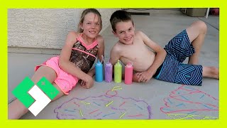 PUFFY PAINT SIDEWALK CHALK Day 1523  Clintustv [upl. by Andria760]