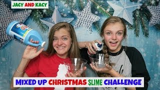 Mixed Up Christmas Slime Challenge  Jacy and Kacy [upl. by Salchunas]