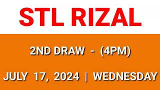 STL RIZAL 2ND DRAW 4PM RESULT TODAY July 17 2024 AFTERNOON DRAW RESULT STL PARES [upl. by Ydnar858]