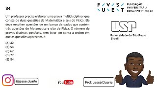 FUVEST 2023  Um professor precisa elaborar uma prova multidisciplinar que consta de duas questões [upl. by Worthington]