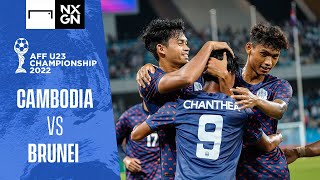 AFF U23 Championship 2022  Cambodia vs Brunei highlights [upl. by Batholomew]