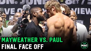 Floyd Mayweather vs Logan Paul Final Face Off [upl. by Erdnaed]