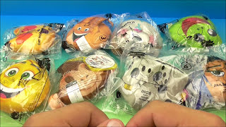 2017 THE EMOJI MOVIE SET OF 8 McDONALDS HAPPY MEAL COLLECTION VIDEO REVIEW [upl. by Enyaht]